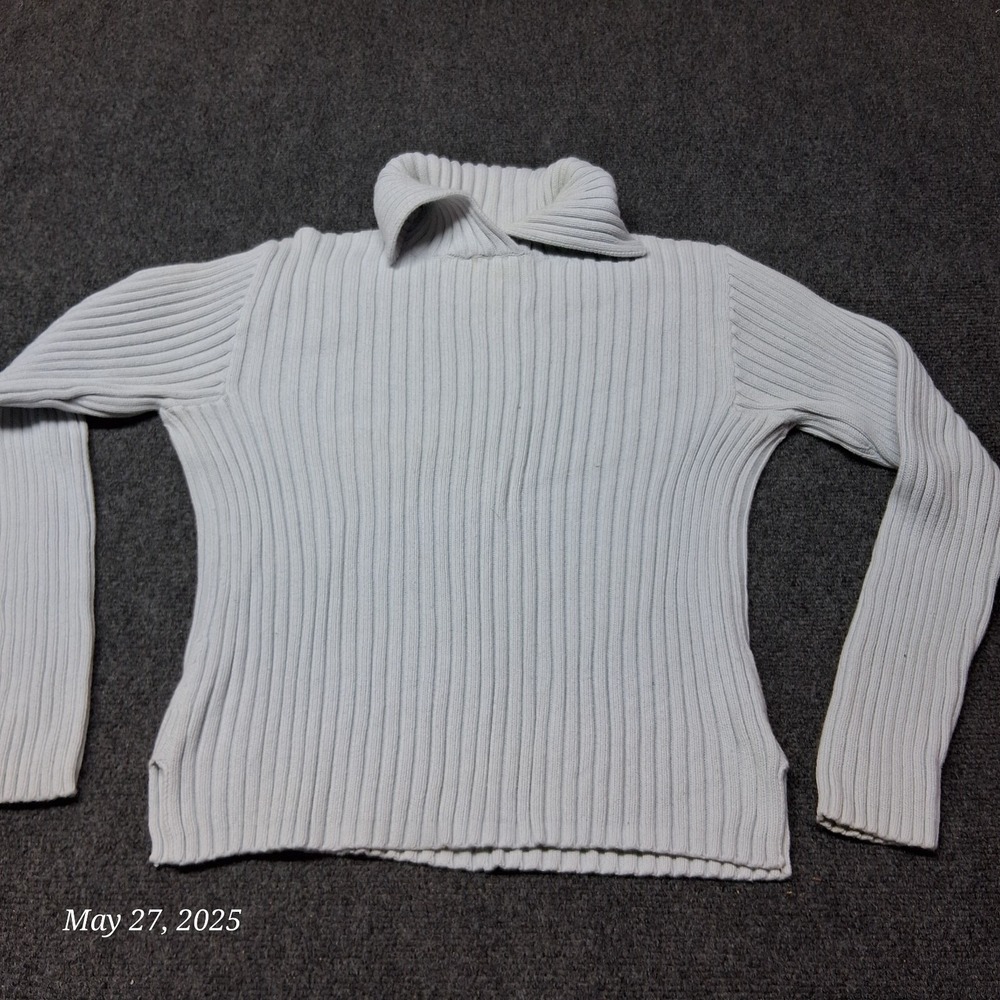 Banana Republic Factory Store Sweater‎ Women Size Large Blue Turtle Neck Ribbed